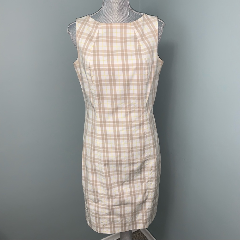 LIZ CLAIBORNE plaid print summer dress size 8 sleeveless wedding guest